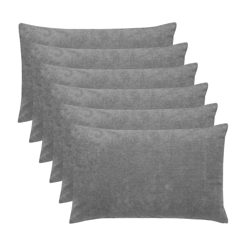 Mattress Protector Cotton Terry Pillow Protector Bedding Pillowcase for Protection Bed Bug and Dust Mite Resistant Pillow Cover Standard Size 18 X 28 Inch Grey Set of 6 - Image 1
