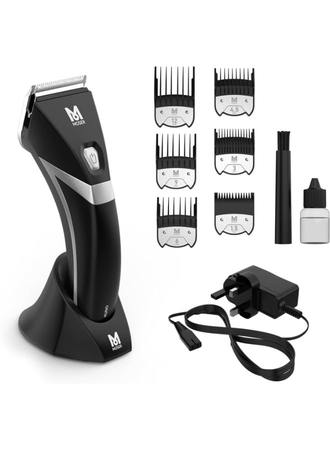 MOSER Kuno Professional Premium Cord/Cordless Clipper, Long-Life Brushless Motor, Durable Li-Ion Battery, Easily Removable Blade, Black, 1887-0150 Black - Image 2