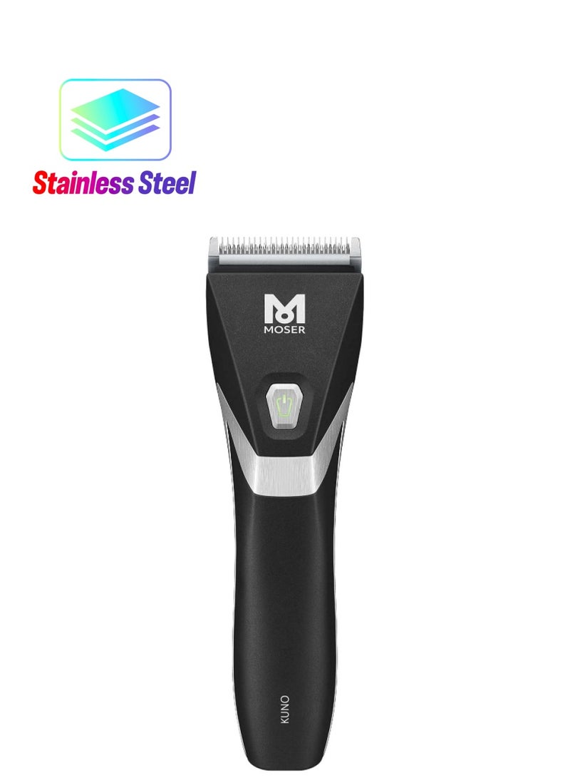MOSER Kuno Professional Premium Cord/Cordless Clipper, Long-Life Brushless Motor, Durable Li-Ion Battery, Easily Removable Blade, Black, 1887-0150 Black - Image 1