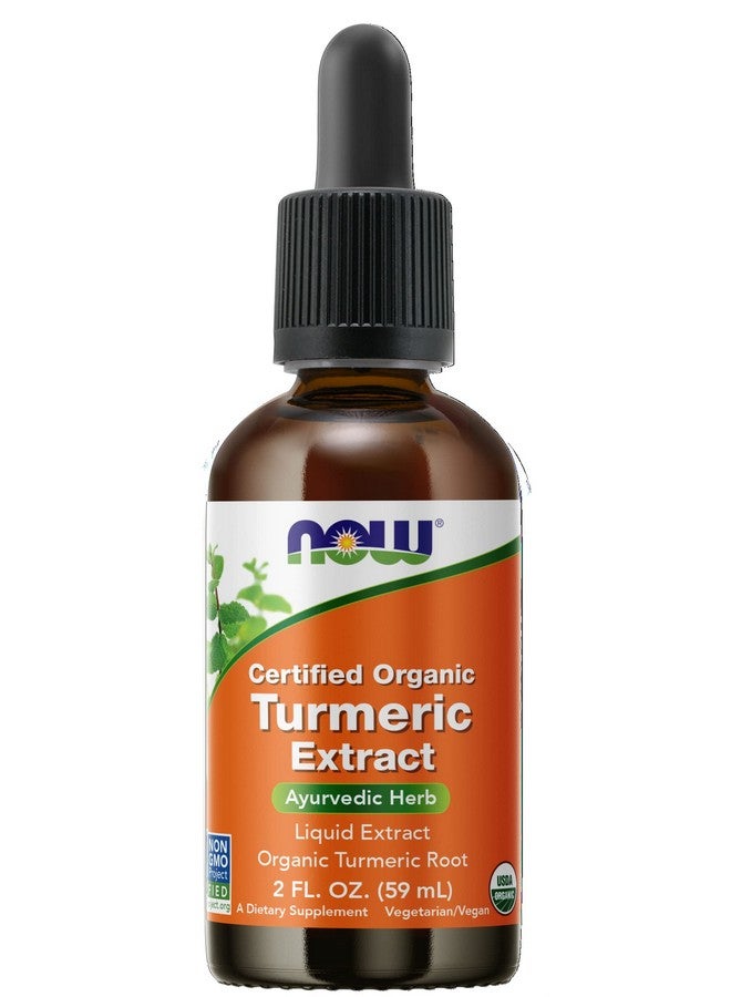 now Supplements Certified Organic Turmeric Extract Ayurvedic Herb Liquid Extract Organic Turmeric Root 2 Fluid Ounces - Image 2