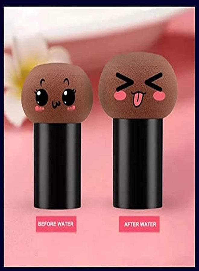 داتناسياد إسفنجة مكياج على شكل فطر بمقبض من داتناساياد، مناسبة لكريم الأساس، برأس على شكل فطر، إسفنجات تجميل - (عبوة من 3 قطع)، (قد يختلف اللون) - Image 5