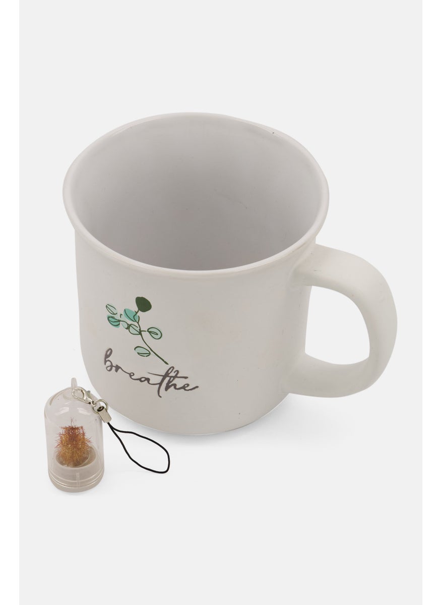 Market - Breathe Camper Mug with Succulent Key Chain 350 ml, White - Image 1