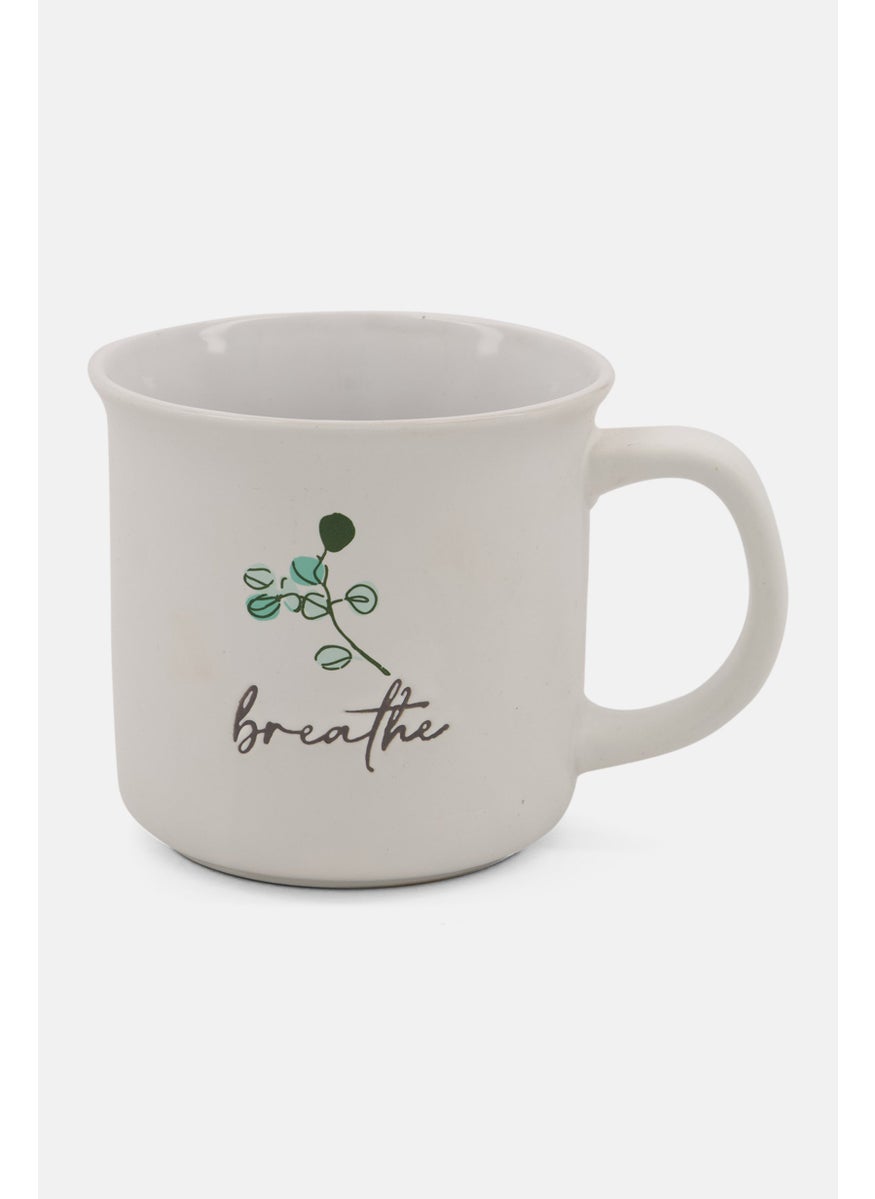 Breathe Camper Mug with Succulent Key Chain 350 ml, White