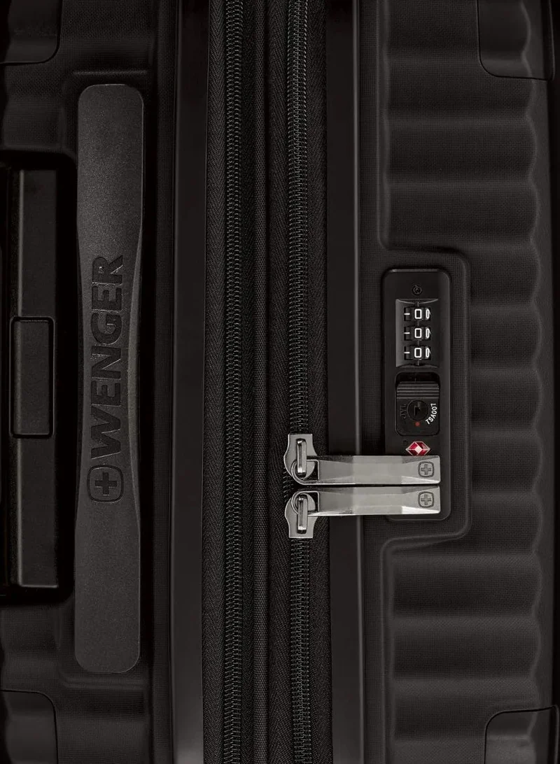 Wenger Black Wenger Optimo 57cm Black Cabin Trolley With 4 Spinner Wheels, PP Hard Shell, TSA Lock, Scratch-Resistant Texture, 3-Point Locking, Organized Interior, 5-Year Warranty.  | Best Price UAE