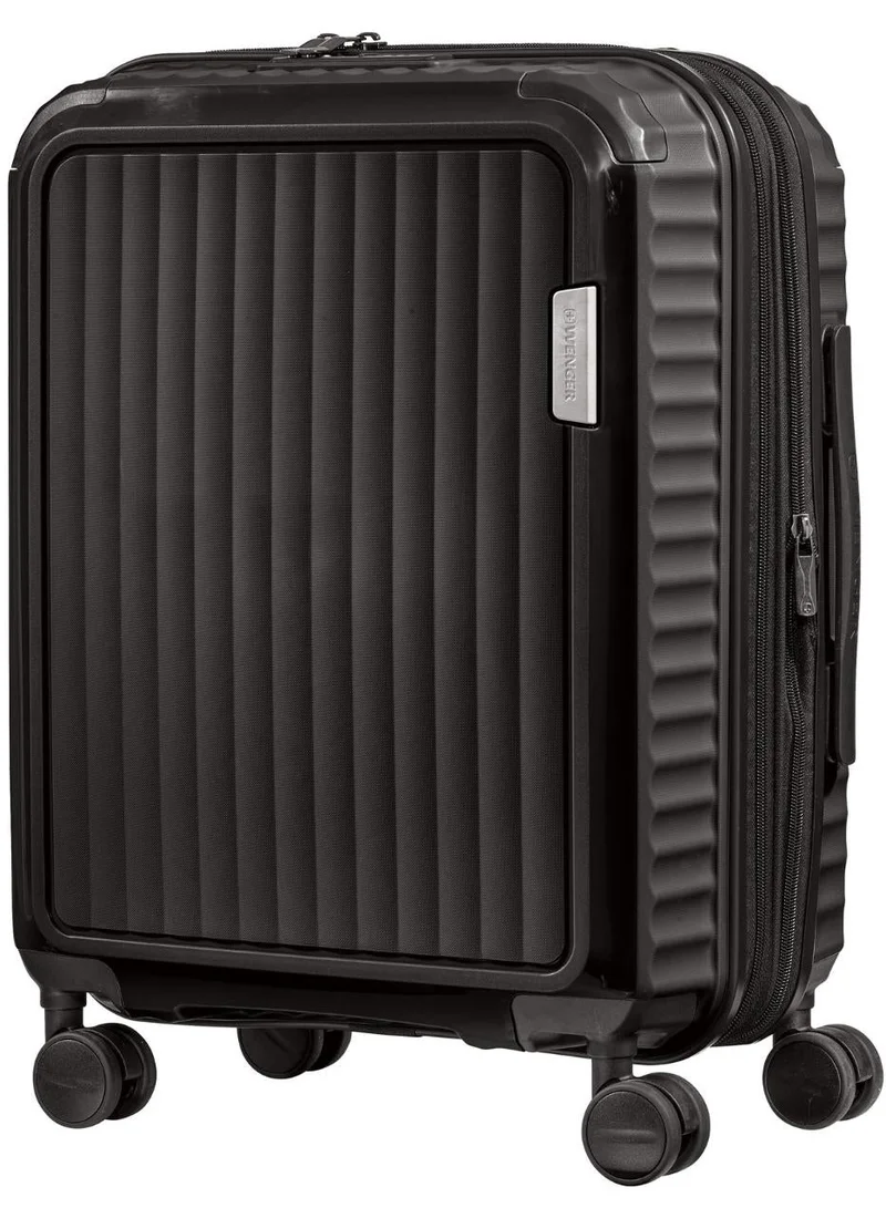 Wenger Black Wenger Optimo 57cm Black Cabin Trolley With 4 Spinner Wheels, PP Hard Shell, TSA Lock, Scratch-Resistant Texture, 3-Point Locking, Organized Interior, 5-Year Warranty.  | Best Price UAE