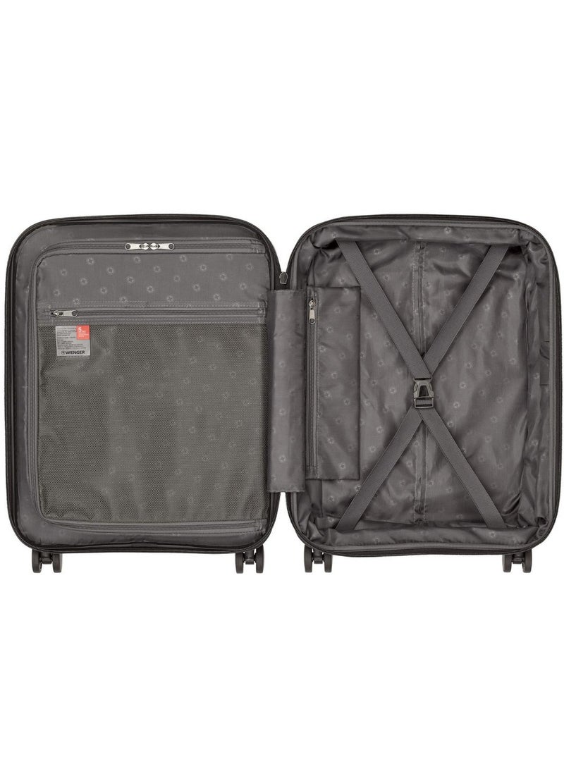 Wenger Optimo 57cm Black Cabin Trolley With 4 Spinner Wheels, PP Hard Shell, TSA Lock, Scratch-Resistant Texture, 3-Point Locking, Organized Interior, 5-Year Warranty. - Image 3