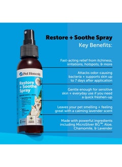 Pet Honesty Restore + Soothe Hot Spots Spray For Dogs & Cats, Gentle On Sensitive Skin, Soothes Itching, Irritation (Lavender)  4Oz  - Image 4