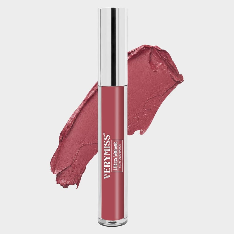 Verymiss Ultra Velvet Matte Liquid Lipstick I 26ml I Smooth Application I Non Transfer I Paraben Free I Vegan I Flawless Matte Finish 201 Dusty Rose - Image 1