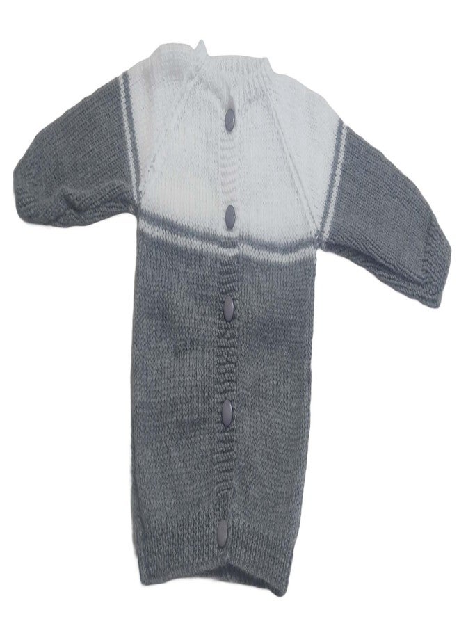 Cute Collection Hand Knitted Woolen Sweater with Cap and Socks Set for Winter 6-12 Months Baby and New Born Baby - Image 2
