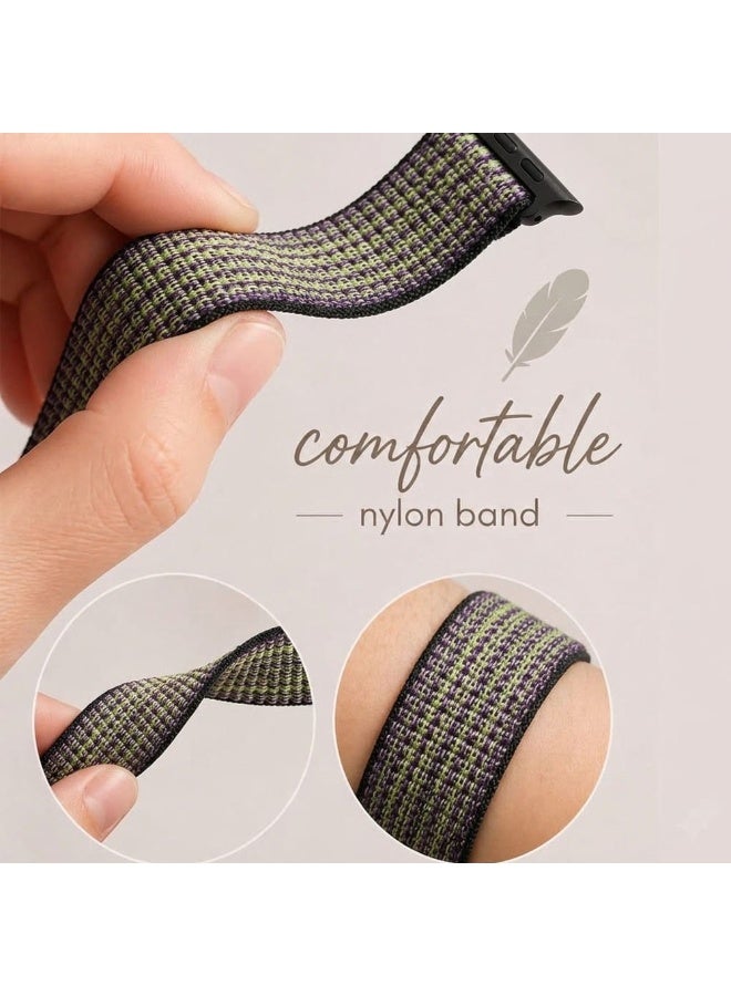 CATANES Breathable Nylon Sport Loop Band Compatible with Apple Watch 44mm 45mm 46mm 49mm for Women Men, iWatch Wrist Straps for Ultra 3 2, Se, Series 11 10 9 8 7 - black grey - Image 4