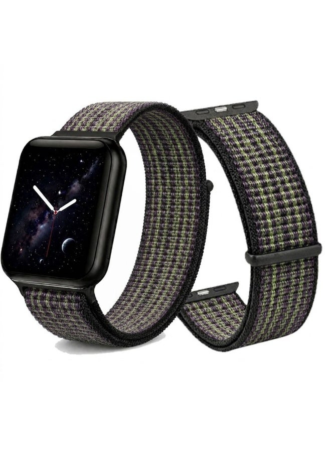 CATANES Breathable Nylon Sport Loop Band Compatible with Apple Watch 44mm 45mm 46mm 49mm for Women Men, iWatch Wrist Straps for Ultra 3 2, Se, Series 11 10 9 8 7 - black grey - Image 2