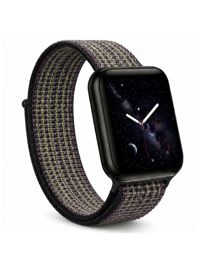 CATANES Breathable Nylon Sport Loop Band Compatible with Apple Watch 44mm 45mm 46mm 49mm for Women Men, iWatch Wrist Straps for Ultra 3 2, Se, Series 11 10 9 8 7 - black grey - Image 1