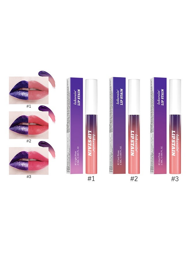 ليكرين صبغة الشفاه صبغة الشفاه صبغة البقع تقشير 3 قطع ، صبغة الشفاه تقشير الوشم ، مقاوم للماء مقاوم للماء طويل الأمد صبغة الشفاه صبغة الشفاه أحمر شفاه كبير ، أحمر شفاه غير لامع عالي الصبغة - Image 5