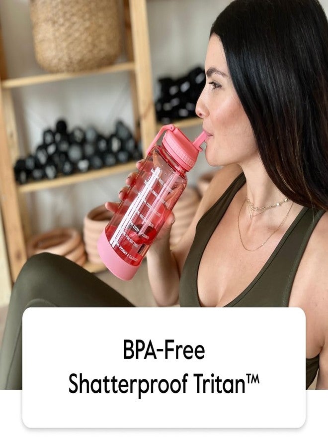 Takeya 32 oz Motivational Water Bottle with Straw Lid with Time Marker, Premium Quality BPA Free Tritan Plastic, Vivacity Purple - Image 5