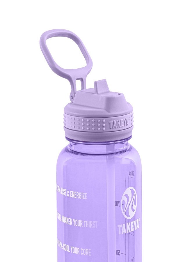 Takeya 32 oz Motivational Water Bottle with Straw Lid with Time Marker, Premium Quality BPA Free Tritan Plastic, Vivacity Purple - Image 2