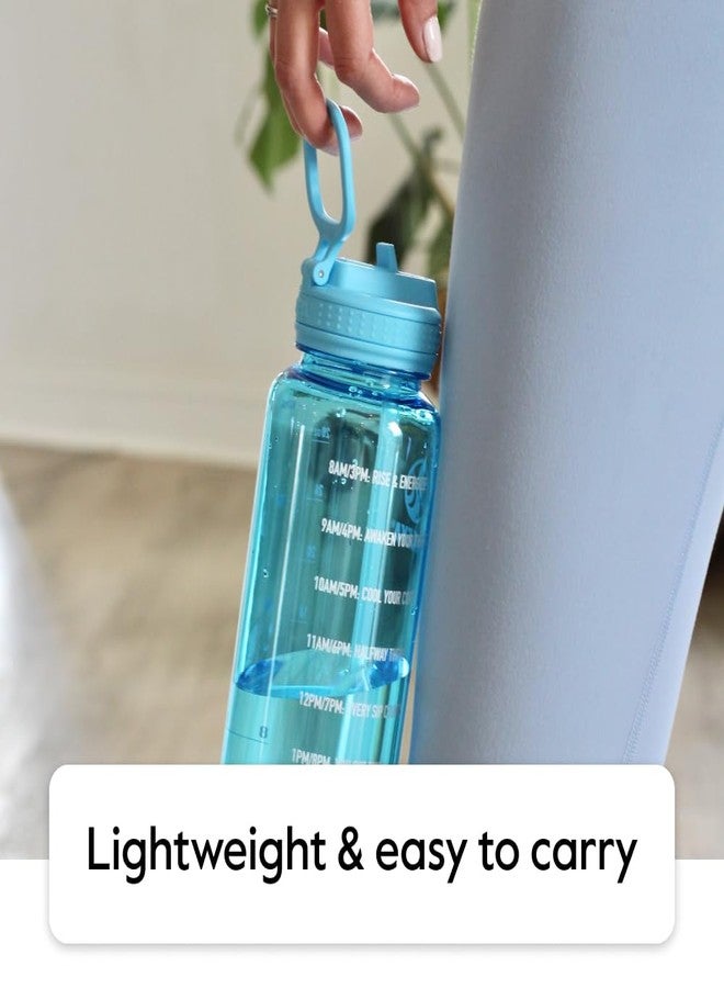 Takeya 32 oz Motivational Water Bottle with Straw Lid with Time Marker, Premium Quality BPA Free Tritan Plastic, Vivacity Purple - Image 4