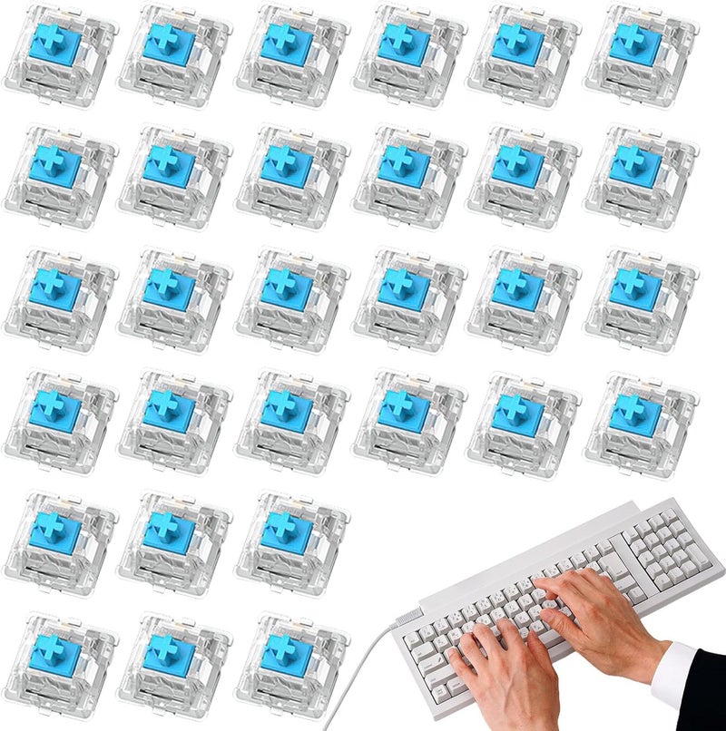 Keyboard Switches - Replacement Key Axis, DIY Mechanical 30pcs Mechanical Keyboards Accessories, Wired Keyboard, Red Green Brown Shaft | Tactile Feedback and Sound - Image 1