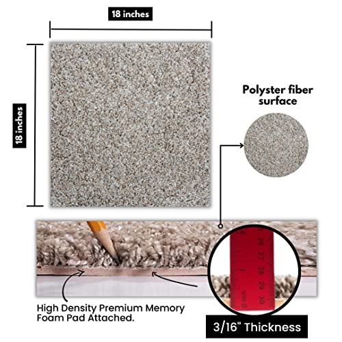 SMART SQUARES THE SIMPLE FLOORING SOLUTION Smart Squares Easy Street Premium Made in The USA Carpet Tiles 18x18 Inch, Soft Padded, Seamless Appearance, Peel and Stick for Easy DIY Installation (Iron Frost, 10 Tiles - 22.5 Sq Ft) - Image 2