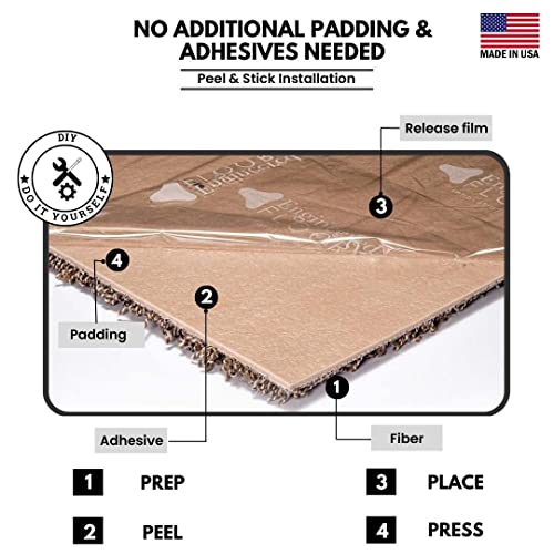 SMART SQUARES THE SIMPLE FLOORING SOLUTION Smart Squares Easy Street Premium Made in The USA Carpet Tiles 18x18 Inch, Soft Padded, Seamless Appearance, Peel and Stick for Easy DIY Installation (Iron Frost, 10 Tiles - 22.5 Sq Ft) - Image 3