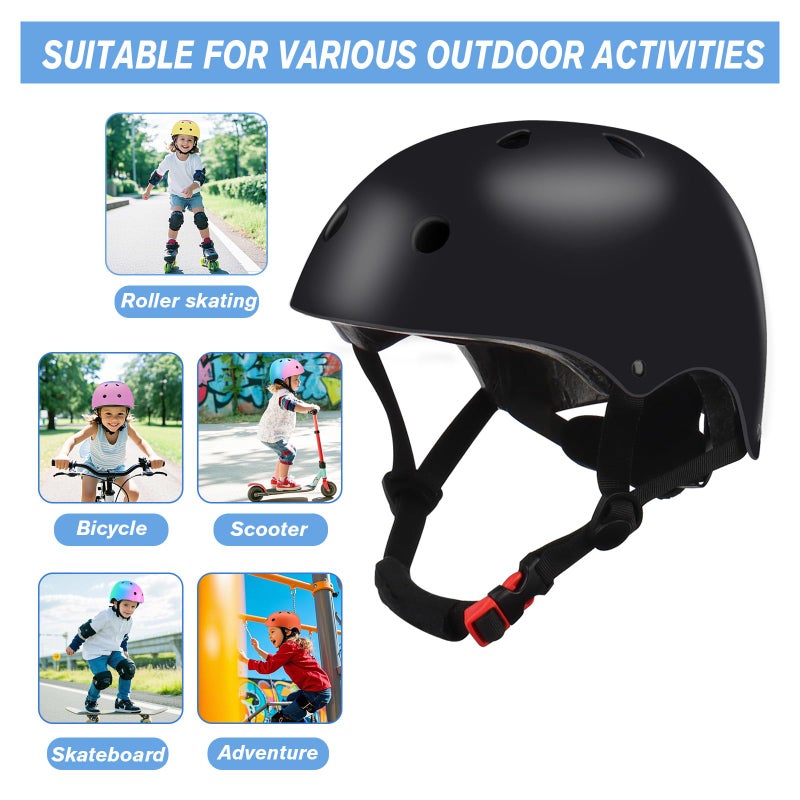 TCCVANAS Color Gradient Adjustable Kids Bike Helmet with Knee & Elbow Pads Set | Multi-Sport Safety Gear for Boys & Girls Ages 5-14 | Skateboarding, Scooters, Roller & Inline Skating, Longboarding - Image 4