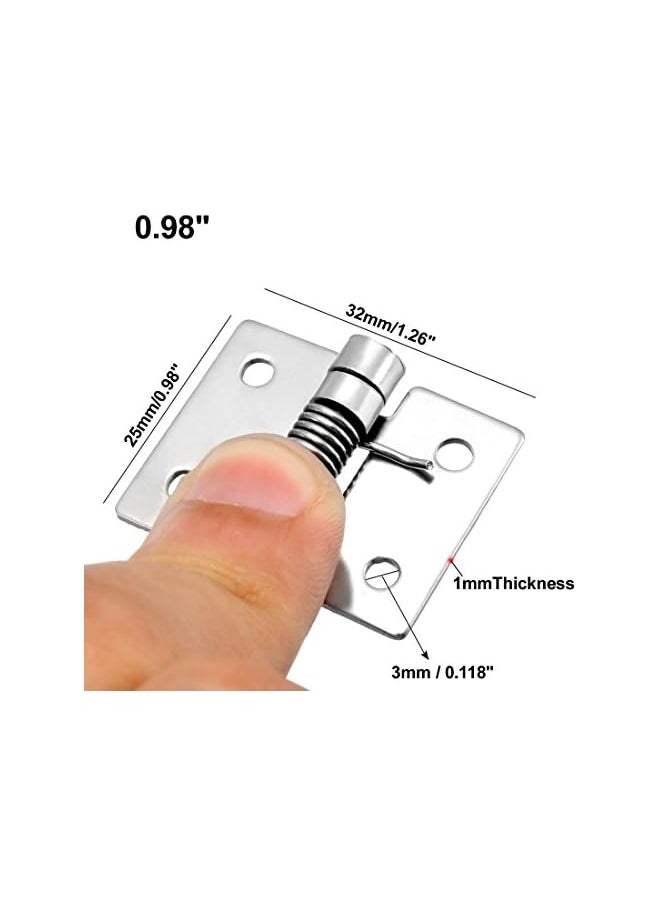 PROMASS promass sourcing map Self Closing Spring Hinge 0.98" Stainless Steel Brushed DIY Hardware for Door Cabinet Small Box 5pcs Per Pack  - Image 2