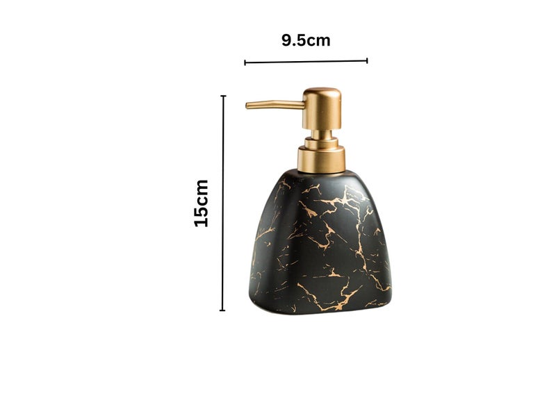 FabSeasons Soap Dispenser with Pump, Italian Marble Pattern Dispensar Bottle for Liquid soap, Lotions and Oil, Black - Image 3