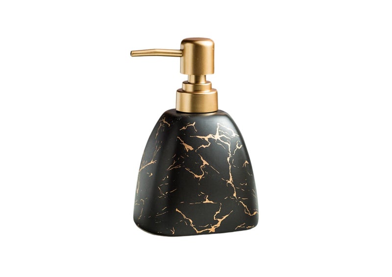 FabSeasons Soap Dispenser with Pump, Italian Marble Pattern Dispensar Bottle for Liquid soap, Lotions and Oil, Black - Image 2