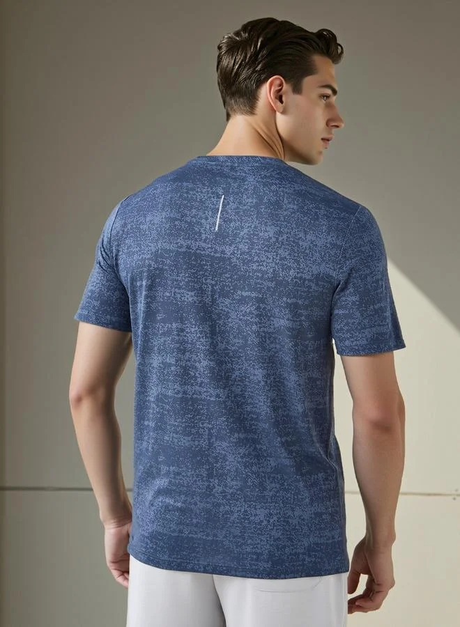 ADOT by Splash Jacquard Crew Neck T-shirt