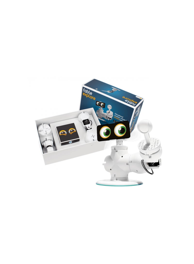 Shape Robotics Fable Explore 2.5 by Shape Robotics: Advanced 360° Modular Robot with Multifunctional Arm, Blockly & Python Programming, Color/Proximity Sensors, 20+ Interactive STEM Lessons, Tool-Free Assembly, and 3,000 mAh Battery for Dynamic Education | Black/white - Image 3