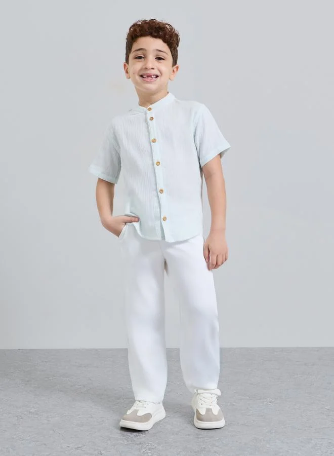 Styli Boys Off White Straight Leg Regular Fit Pants