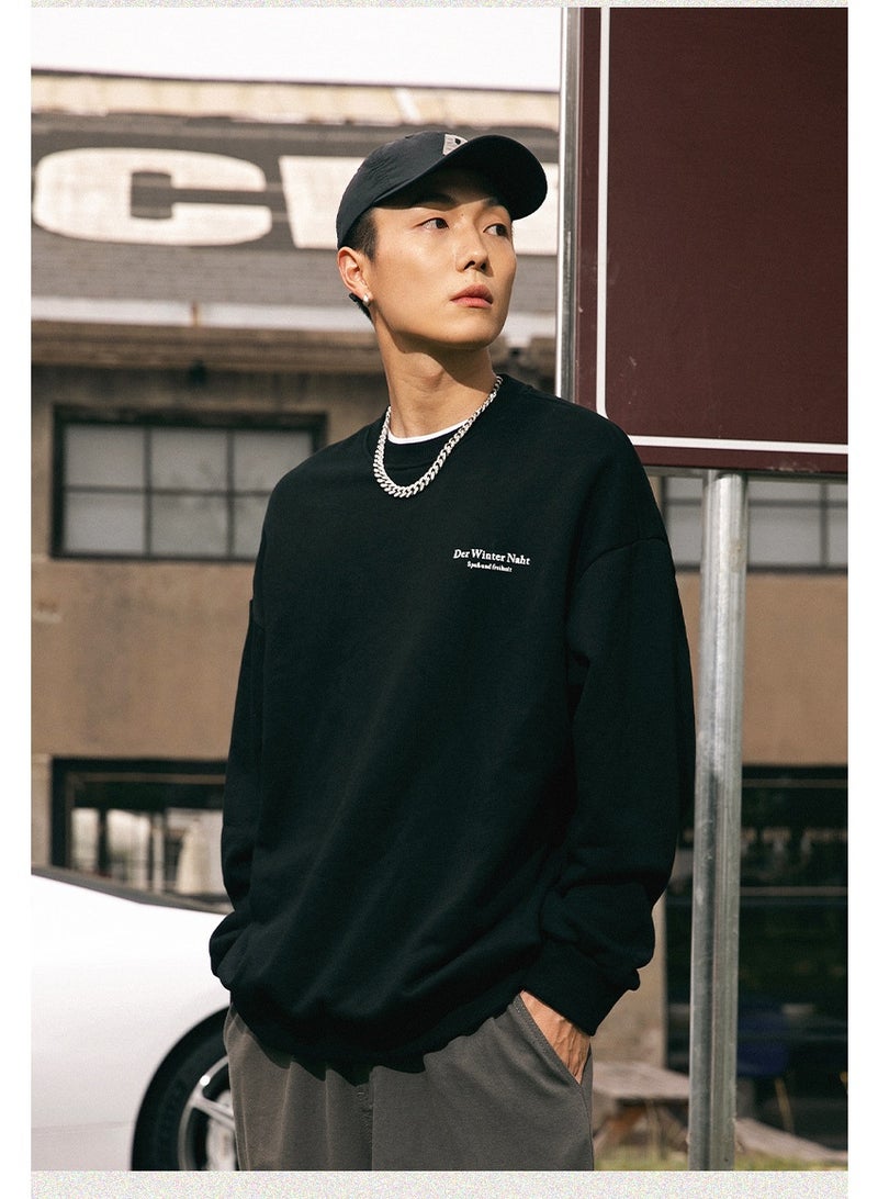 NIBEMINENT Autumn Winter Vintage Sweatshirt Men O Neck American Print Hip Hop Pullover Baggy Casual Couples Clothes - Image 2
