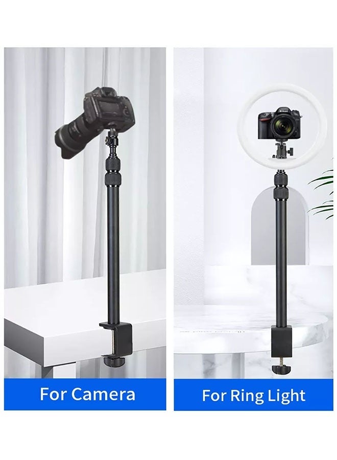 Jmary MT‑49 Tabletop Light Stand Clip – 1/4″ Screw Desk Mount Clip for Cameras, LED Video Lights & Ring Lights – Sturdy Grip, Adjustable Angle, Compact & Portable Studio Accessory  - Image 2
