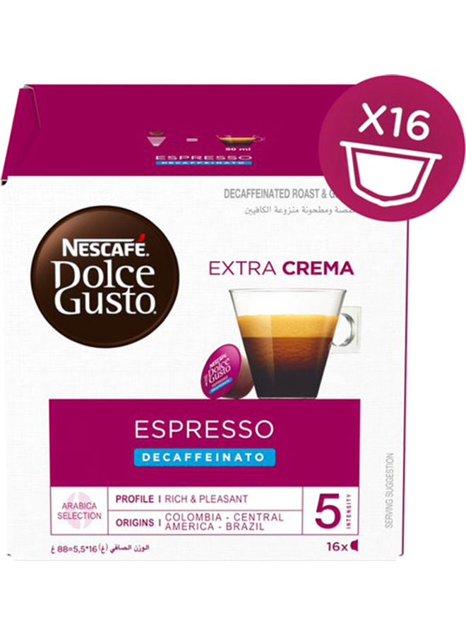 Nescafe Dolce Gusto Espresso Decaffeinato 16 Capsule 88grams - Image 1
