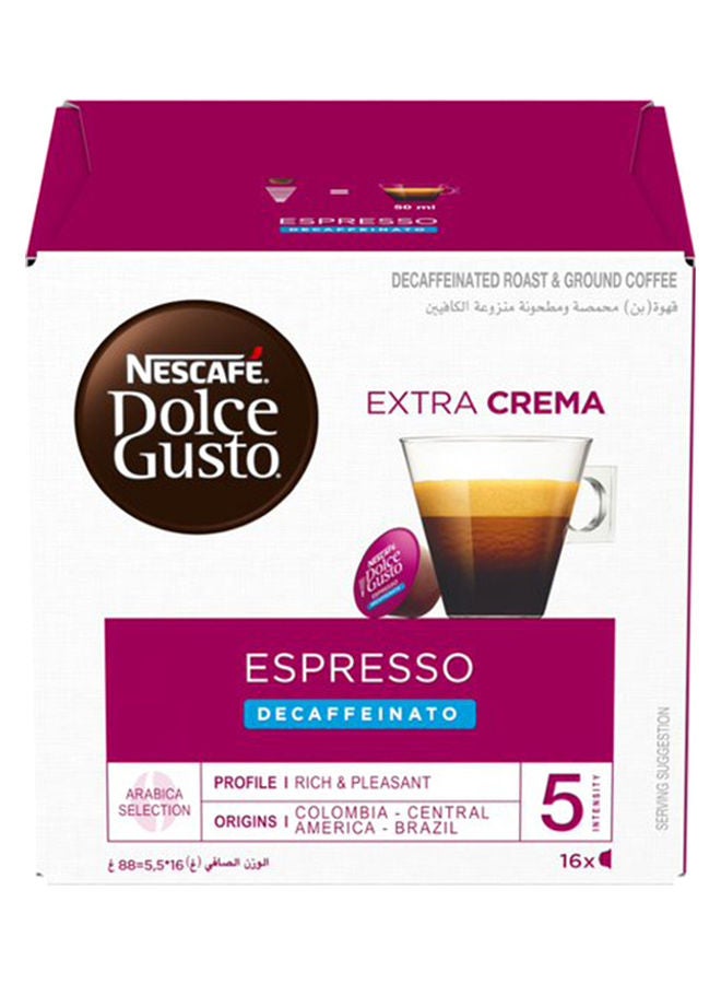 Nescafe Dolce Gusto Espresso Decaffeinato 16 Capsule 88grams - Image 2