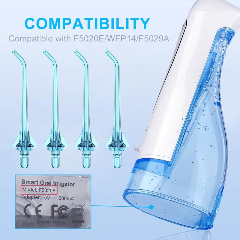 FUNSEE Replacement Heads for COSLUS Water Dental Flosser, Water Flosser Replacement Tips Only Compatible COSLUS C20 (F5020E), E40 (WFP14), C31 (F5023), C50, and C51 Water Flosser（Blue） - Image 2