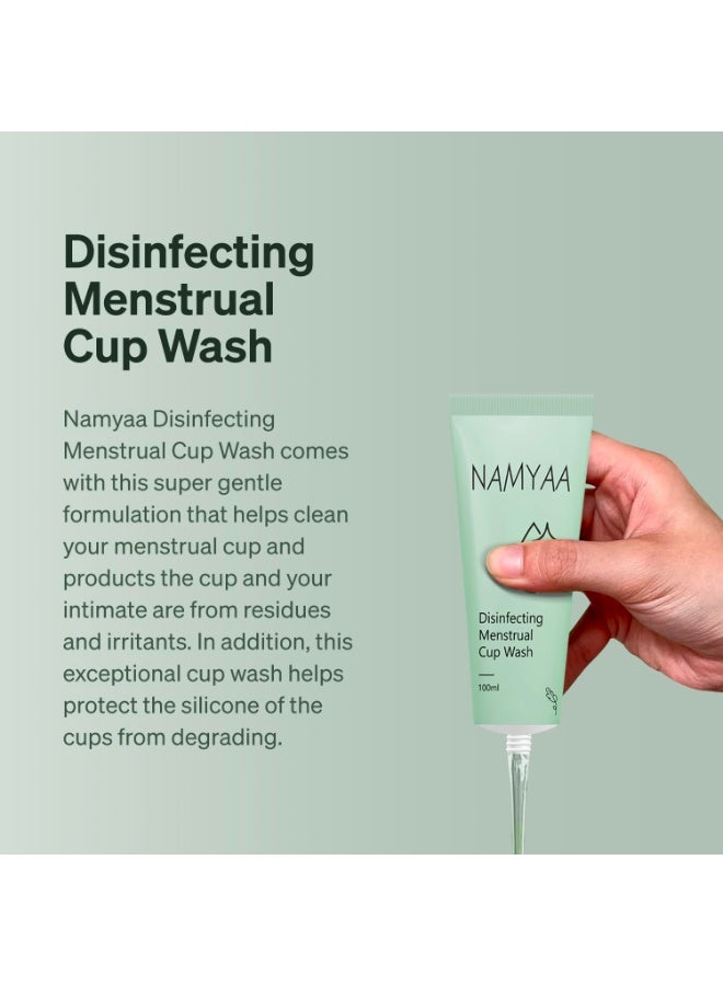 Namyaa Reusable Menstrual Cup for Women with Menstrual Cup Wash 100ml |Combo Pack|Cup With Pouch |Ultra Soft, Odour and Rash Free |100% Medical Grade Silicone |No Leakage |US FDA Registered (Small) - Image 4