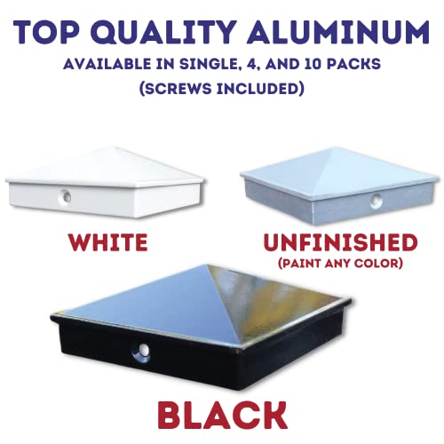WeatherPRO Post Caps WeatherPRO 4x4 Post Cap White (Fits 3.5” x 3.5” Wood Post), Gloss Powder-Coated Aluminum, Fence, Mailbox, Dock and Deck Post Topper, Outdoor Rustproof Metal Cover, Single Pack, Sold by U.S. Company - Image 5