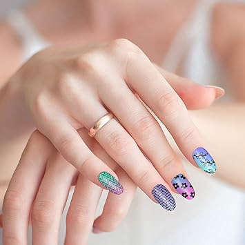 metagio birdsunshine 10 Pcs Nail Stamping Plates Flowers Lace Geometric Patterns Nail Art Stamping Templates Manicure Tool Kit with 1 Stamper and 1 Scraper - Image 4