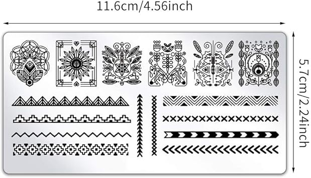 metagio birdsunshine 10 Pcs Nail Stamping Plates Flowers Lace Geometric Patterns Nail Art Stamping Templates Manicure Tool Kit with 1 Stamper and 1 Scraper - Image 5