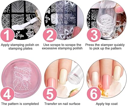 metagio birdsunshine 10 Pcs Nail Stamping Plates Flowers Lace Geometric Patterns Nail Art Stamping Templates Manicure Tool Kit with 1 Stamper and 1 Scraper - Image 3