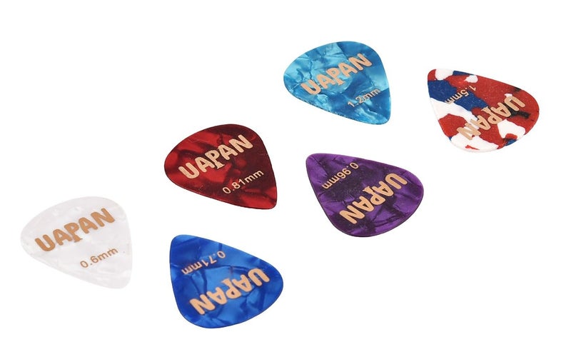 UAPAN Guitar Celluloid Picks, 6 Pieces and 1 multicolor holder, Plectrum Set for Guitar Accessories (6 Plectrum pics guitar accessories) - Image 2