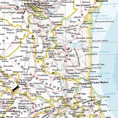 National Geographic: Mexico Classic Wall Map - 34.5 x 22.5 inches - Art Quality Print - Image 2