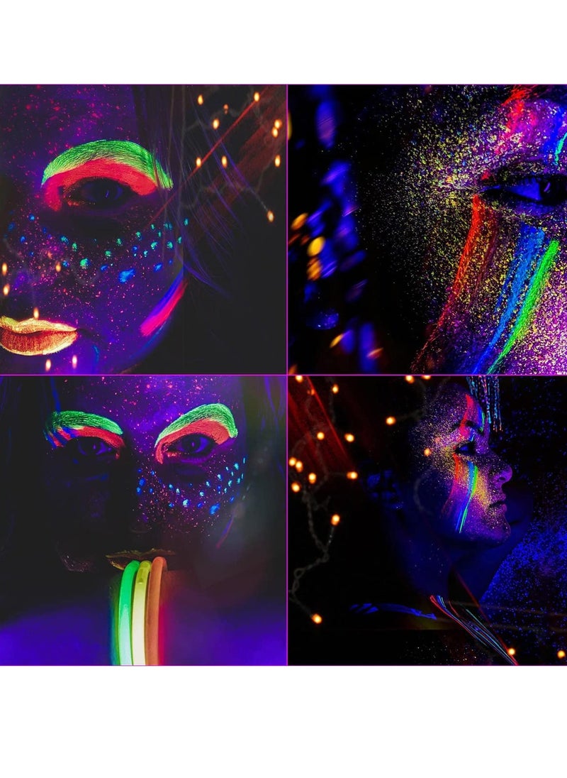 Bowitzki Bowitzki UV Neon Face Body Paint 8 Tubes 0.34oz Liquid Kit Black Light Glow in The Dark Makeup Set Fluorescent Painting for Adults Kids Music Festivals Party Halloween Christmas  - Image 2