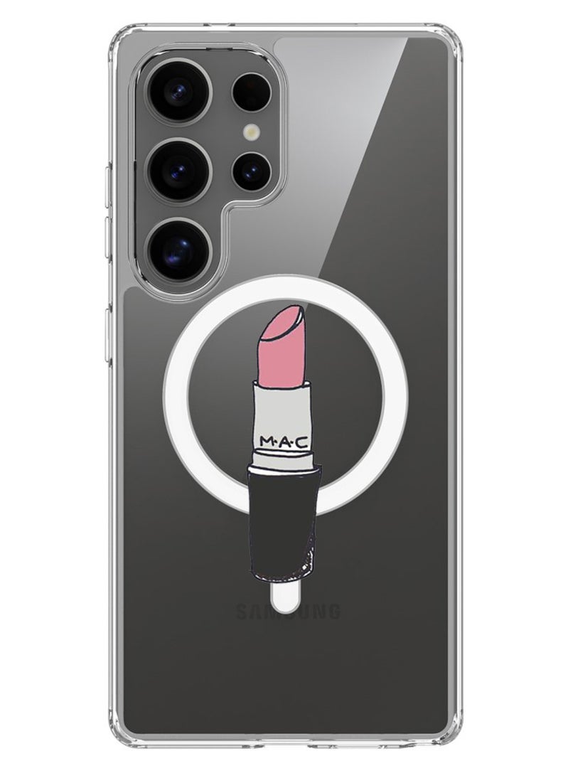 Theodor Magnetic Case for Samsung Galaxy S25 Ultra 6.9-inch Compatible with MagSafe Wireless Charging, Shockproof Phone Bumper Cover Lipstick - Image 1