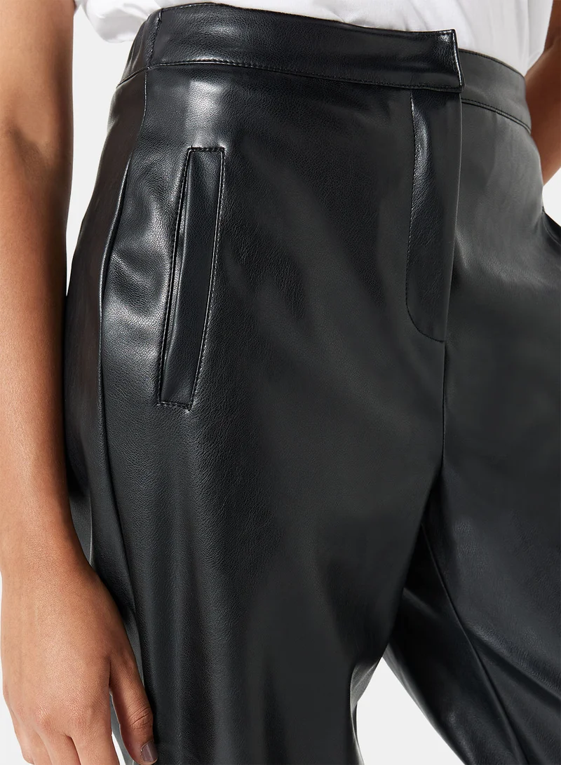 اونلي PU Coated Straight Fit Pants