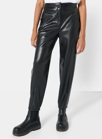 اونلي PU Coated Straight Fit Pants