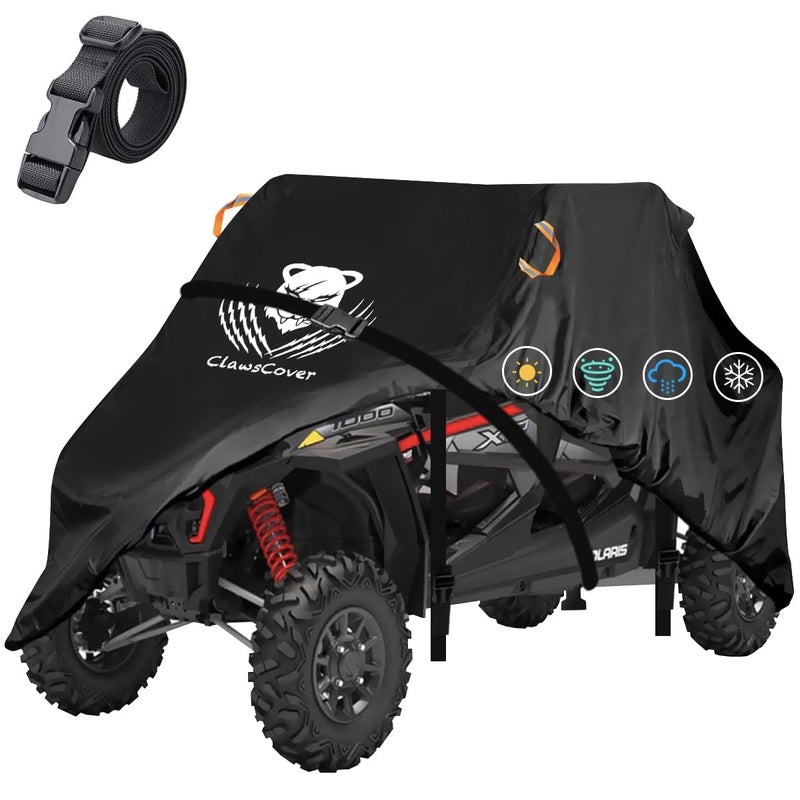 ClawsCover UTV Cover 4 Seater Waterproof OutdoorSide by Side ATV CoversDurable AntiUV and All Weather Protection Compatible with Polaris Ranger RZR General Canam Defender Yamaha Kawasaki159 Lx66 Wx76 H - Image 3