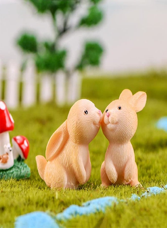 MAOMIA 7 Pcs Rabbit Figures for Kids, Animal Toys Set Cake Toppers, Rabbit Fairy Garden Miniature Figurines Collection Playset for Christmas Birthday Gift Desk Decorations - Image 3