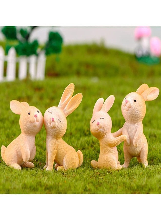 MAOMIA 7 Pcs Rabbit Figures for Kids, Animal Toys Set Cake Toppers, Rabbit Fairy Garden Miniature Figurines Collection Playset for Christmas Birthday Gift Desk Decorations - Image 4