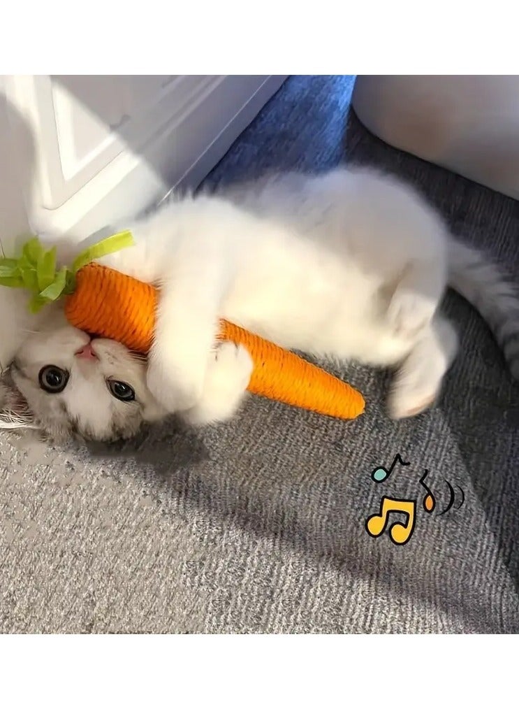 Goolsky لعبة قطط على شكل جزر 1 قطعة - عصا مضغ وتسلية تفاعلية، لعبة مضغ وخدش للقطط والهررة، تصميم قماشي بدون بطارية مع نوتات موسيقية، لعبة قطط تفاعلية - Image 1